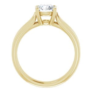 Rings 14K Yellow 6.5 mm Round Engagement Ring Mounting