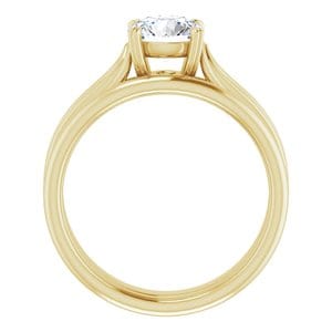 Rings 14K Yellow 6.5 mm Round Engagement Ring Mounting