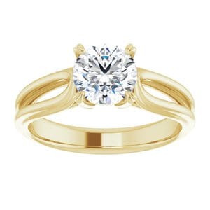 Rings 14K Yellow 6.5 mm Round Engagement Ring Mounting