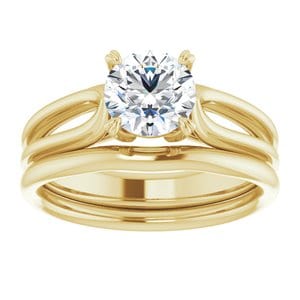 Rings 14K Yellow 6.5 mm Round Engagement Ring Mounting