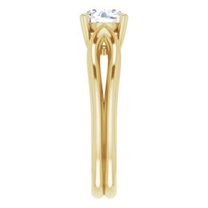 Rings 14K Yellow 6.5 mm Round Engagement Ring Mounting