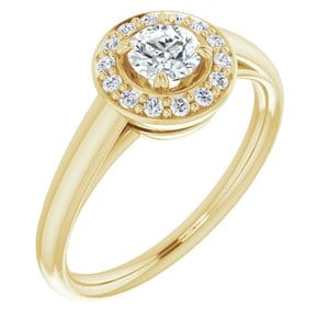 Rings 14K Yellow 4.4 mm Round Engagement Ring Mounting