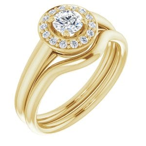Rings 14K Yellow 4.4 mm Round Engagement Ring Mounting