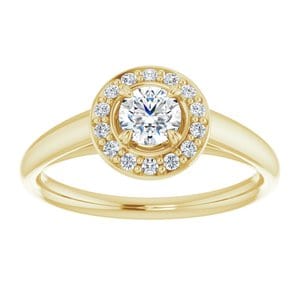 Rings 14K Yellow 4.4 mm Round Engagement Ring Mounting