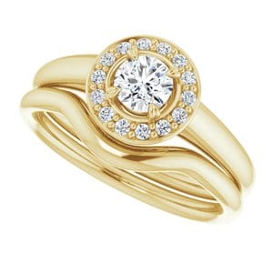 Rings 14K Yellow 4.4 mm Round Engagement Ring Mounting