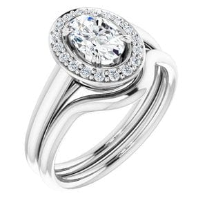 Rings 14K White 7x5 mm Oval Engagement Ring Mounting