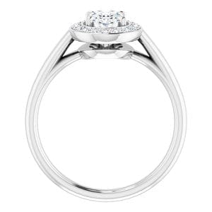 Rings 14K White 7x5 mm Oval Engagement Ring Mounting