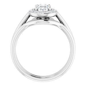 Rings 14K White 7x5 mm Oval Engagement Ring Mounting