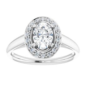 Rings 14K White 7x5 mm Oval Engagement Ring Mounting