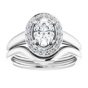 Rings 14K White 7x5 mm Oval Engagement Ring Mounting