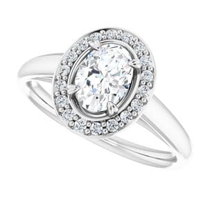 Rings 14K White 7x5 mm Oval Engagement Ring Mounting