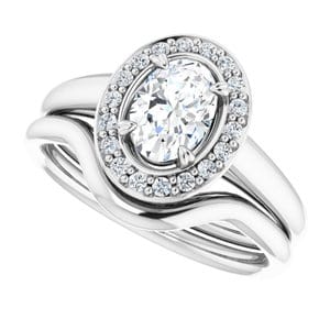 Rings 14K White 7x5 mm Oval Engagement Ring Mounting