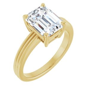 Rings 14K Yellow  9x7 mm Emerald Solitaire Engagement Ring Mounting