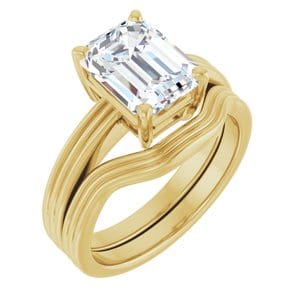 Rings 14K Yellow  9x7 mm Emerald Solitaire Engagement Ring Mounting