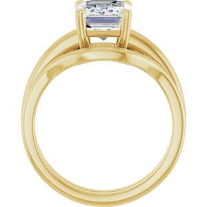 Rings 14K Yellow  9x7 mm Emerald Solitaire Engagement Ring Mounting