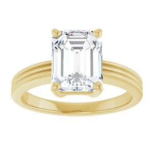 Rings 14K Yellow  9x7 mm Emerald Solitaire Engagement Ring Mounting