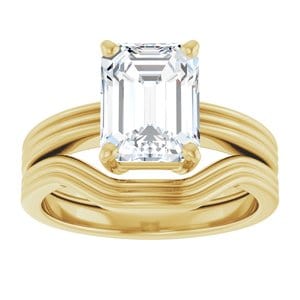 Rings 14K Yellow  9x7 mm Emerald Solitaire Engagement Ring Mounting