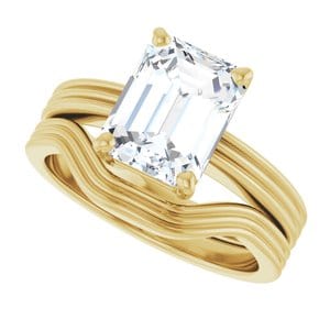 Rings 14K Yellow  9x7 mm Emerald Solitaire Engagement Ring Mounting