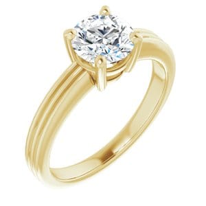 Rings 10K Yellow 6.5 mm Round Engagement Ring Mounting