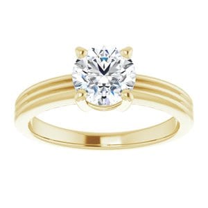 Rings 10K Yellow 6.5 mm Round Engagement Ring Mounting