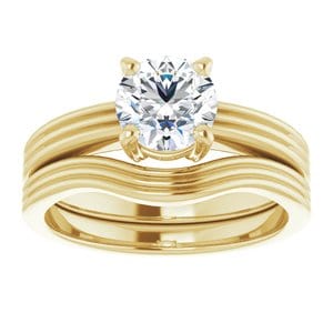 Rings 10K Yellow 6.5 mm Round Engagement Ring Mounting