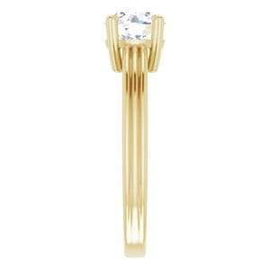 Rings 10K Yellow 6.5 mm Round Engagement Ring Mounting