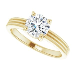 Rings 10K Yellow 6.5 mm Round Engagement Ring Mounting