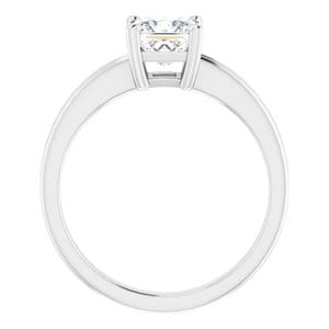 Rings 14K White  5.5 mm Square Solitaire Engagement Ring Mounting