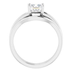 Rings 14K White  5.5 mm Square Solitaire Engagement Ring Mounting