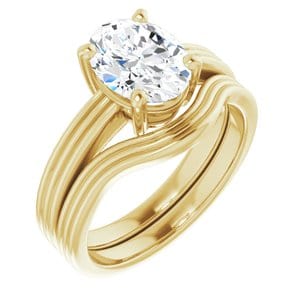 Rings 14K Yellow  9x7 mm Oval Solitaire Engagement Ring Mounting