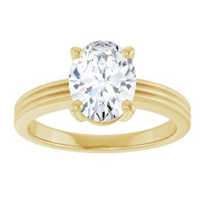 Rings 14K Yellow  9x7 mm Oval Solitaire Engagement Ring Mounting