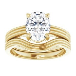 Rings 14K Yellow  9x7 mm Oval Solitaire Engagement Ring Mounting