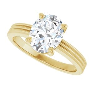 Rings 14K Yellow  9x7 mm Oval Solitaire Engagement Ring Mounting