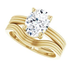 Rings 14K Yellow  9x7 mm Oval Solitaire Engagement Ring Mounting