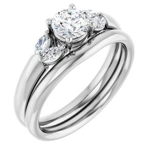Rings 14K White 5.2 mm Round Engagement Ring Mounting