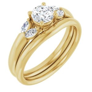 Rings 14K Yellow 5.2 mm Round Engagement Ring Mounting