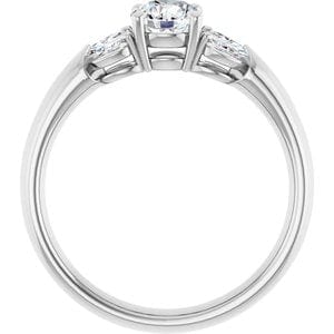Rings 14K White 5.2 mm Round Engagement Ring Mounting
