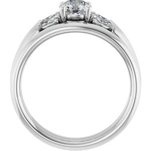 Rings 14K White 5.2 mm Round Engagement Ring Mounting