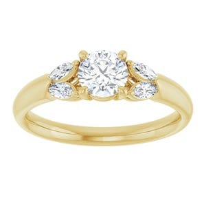Rings 14K Yellow 5.2 mm Round Engagement Ring Mounting