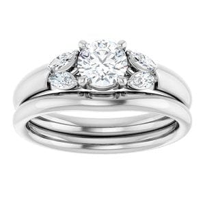 Rings 14K White 5.2 mm Round Engagement Ring Mounting