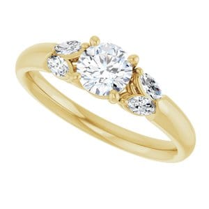 Rings 14K Yellow 5.2 mm Round Engagement Ring Mounting