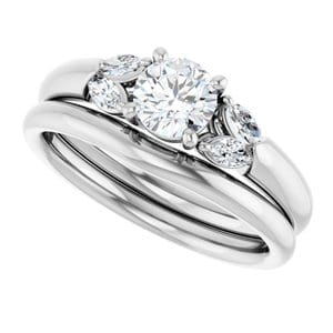 Rings 14K White 5.2 mm Round Engagement Ring Mounting