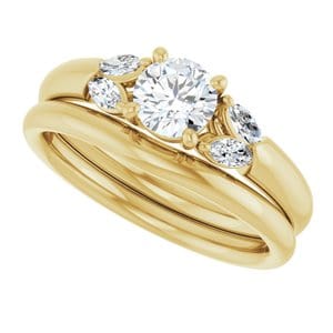 Rings 14K Yellow 5.2 mm Round Engagement Ring Mounting