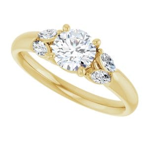 Rings 14K Yellow 5.8 mm Round Engagement Ring Mounting