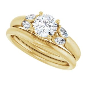 Rings 14K Yellow 5.8 mm Round Engagement Ring Mounting
