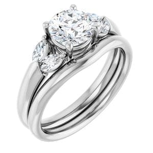 Rings Platinum 6.5 mm Round Engagement Ring Mounting