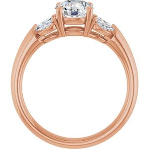Rings 14K Rose 6.5 mm Round Engagement Ring Mounting