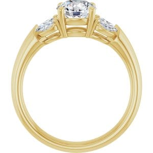 Rings 14K Yellow 6.5 mm Round Engagement Ring Mounting