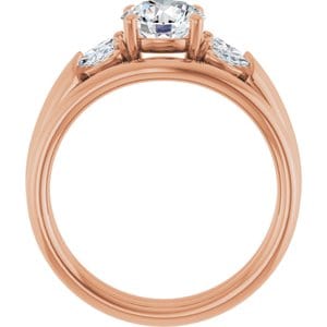 Rings 14K Rose 6.5 mm Round Engagement Ring Mounting