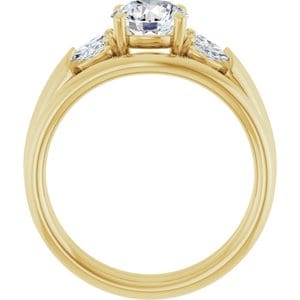 Rings 14K Yellow 6.5 mm Round Engagement Ring Mounting